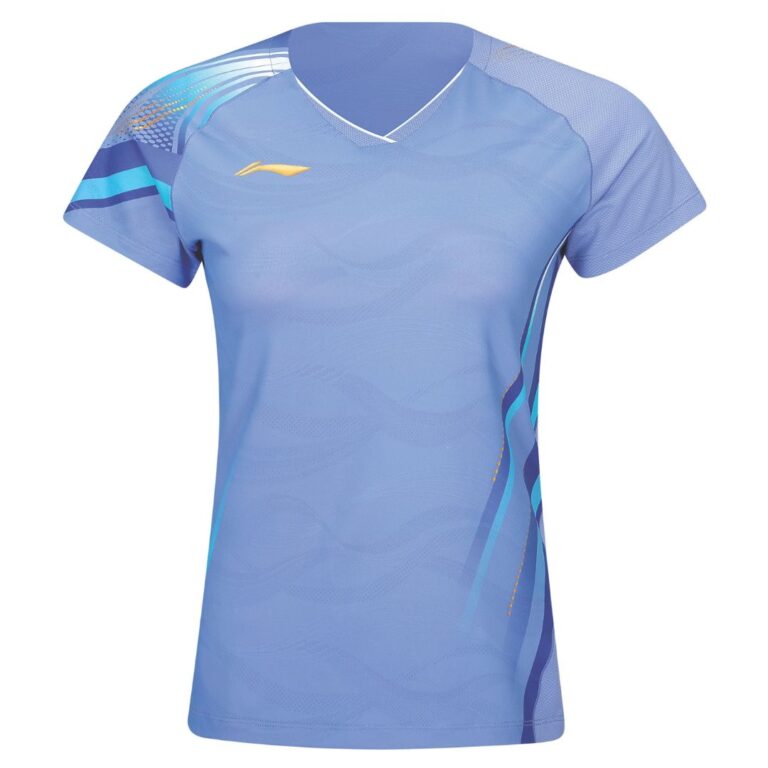 Li-Ning AAYV146-4 Side Effect Women T-shirt Light Blue
