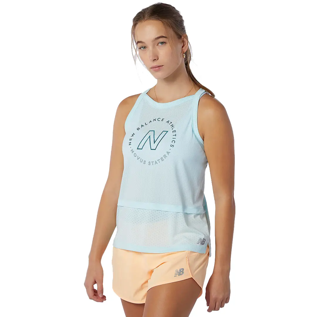 New Balance Printed Impact Run Hybrid Tank Top Dame